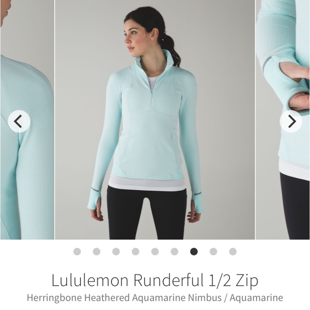 Lululemon Runderful 1/2 Zip Aquamarine size 6